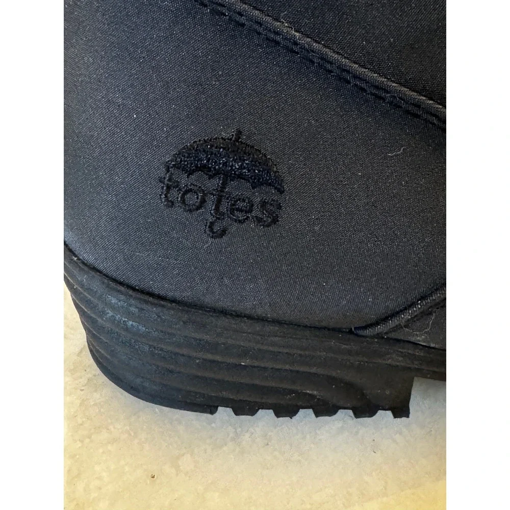Totes Womens Tall Winter Boots 8.5 Wide Width Black Faux Fur Waterproof Snow